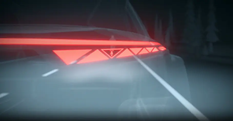 Rear lights of a vehicle showing FlecsForm lighting technology