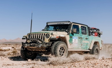 Rebelle Rally vehicle in the Nevada desert