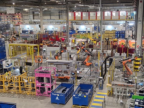 Aerial view of a manufacturing plant