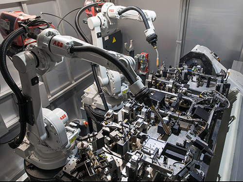 Robot manufacturing automotive parts