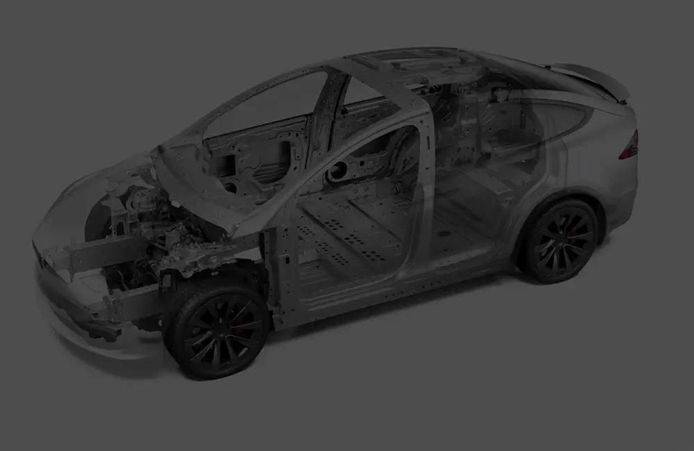 Diagram of frame of a vehicle