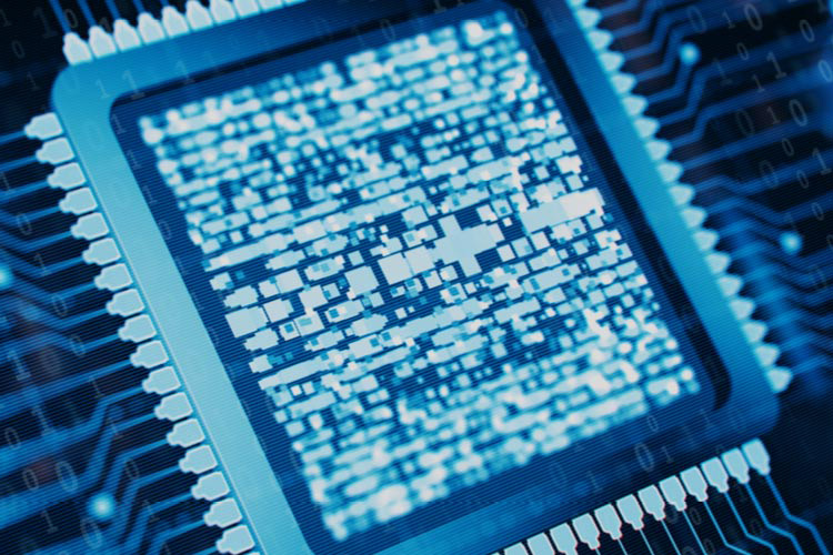 Close up view of a circuit board