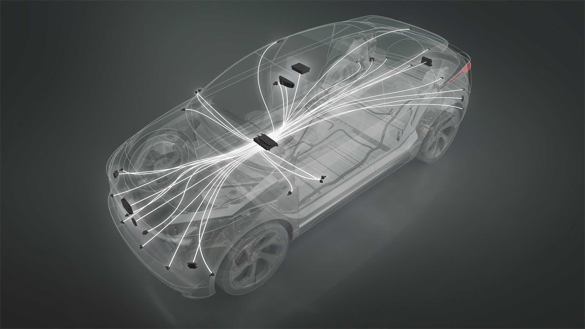 Ghosted vehicle showing ADAS capabilities